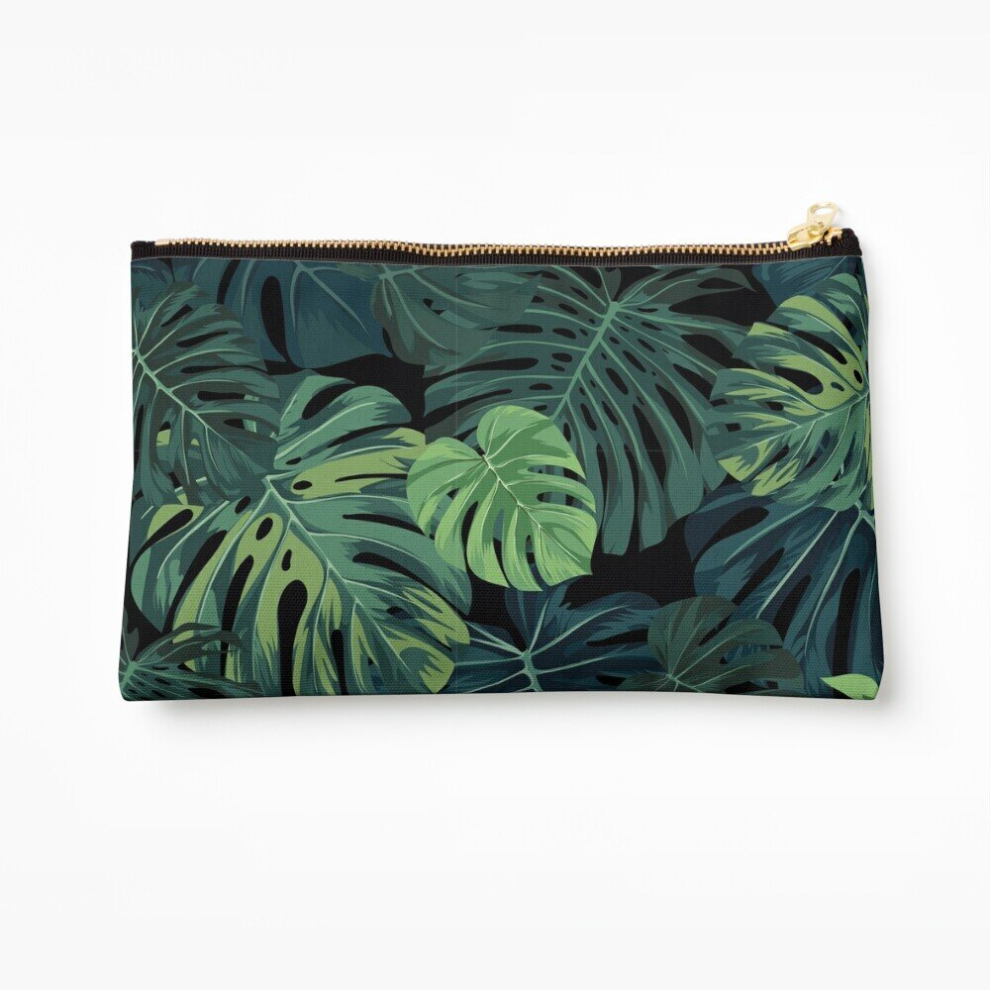 Whibos Makeup Bag Monstera Leaves Cosmetic Organizer Tyvek Paper Bags Zipper Pouch
