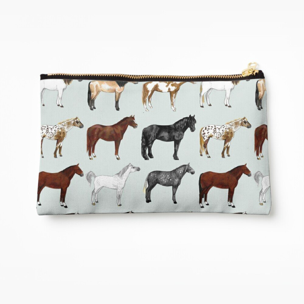 Whibos Makeup Bag Horses Cosmetic Organizer Tyvek Paper Bags Zipper Pouch