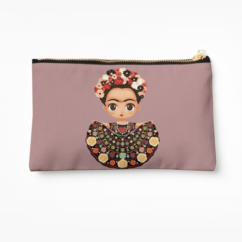Whibos Makeup Bag Frida Embroidery Cosmetic Organizer Tyvek Paper Bags Zipper Pouch