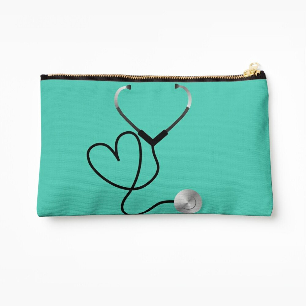 Whibos Makeup Bag Heart Stethoscope Cosmetic Organizer Tyvek Paper Bags Zipper Pouch