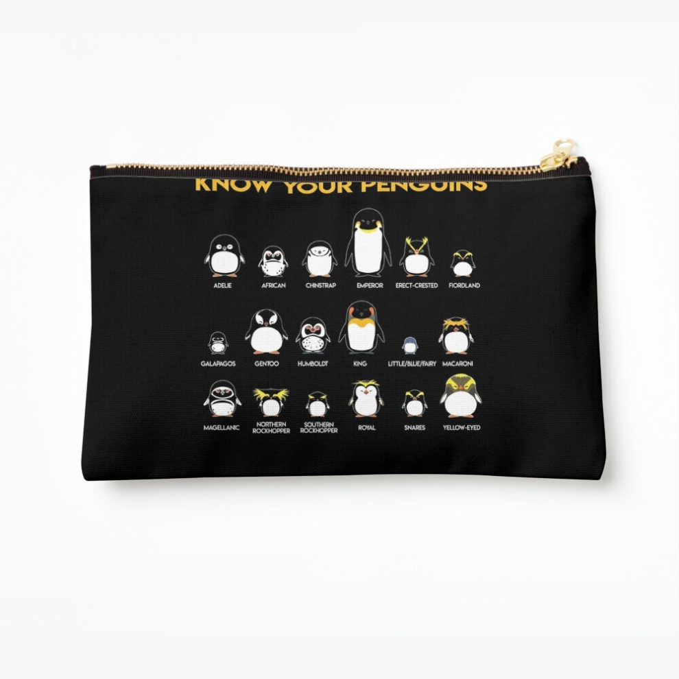Whibos Makeup Bag Penguin Species Know Your Penguins Gift Cosmetic Organizer Tyvek Paper Bags Zipper Pouch