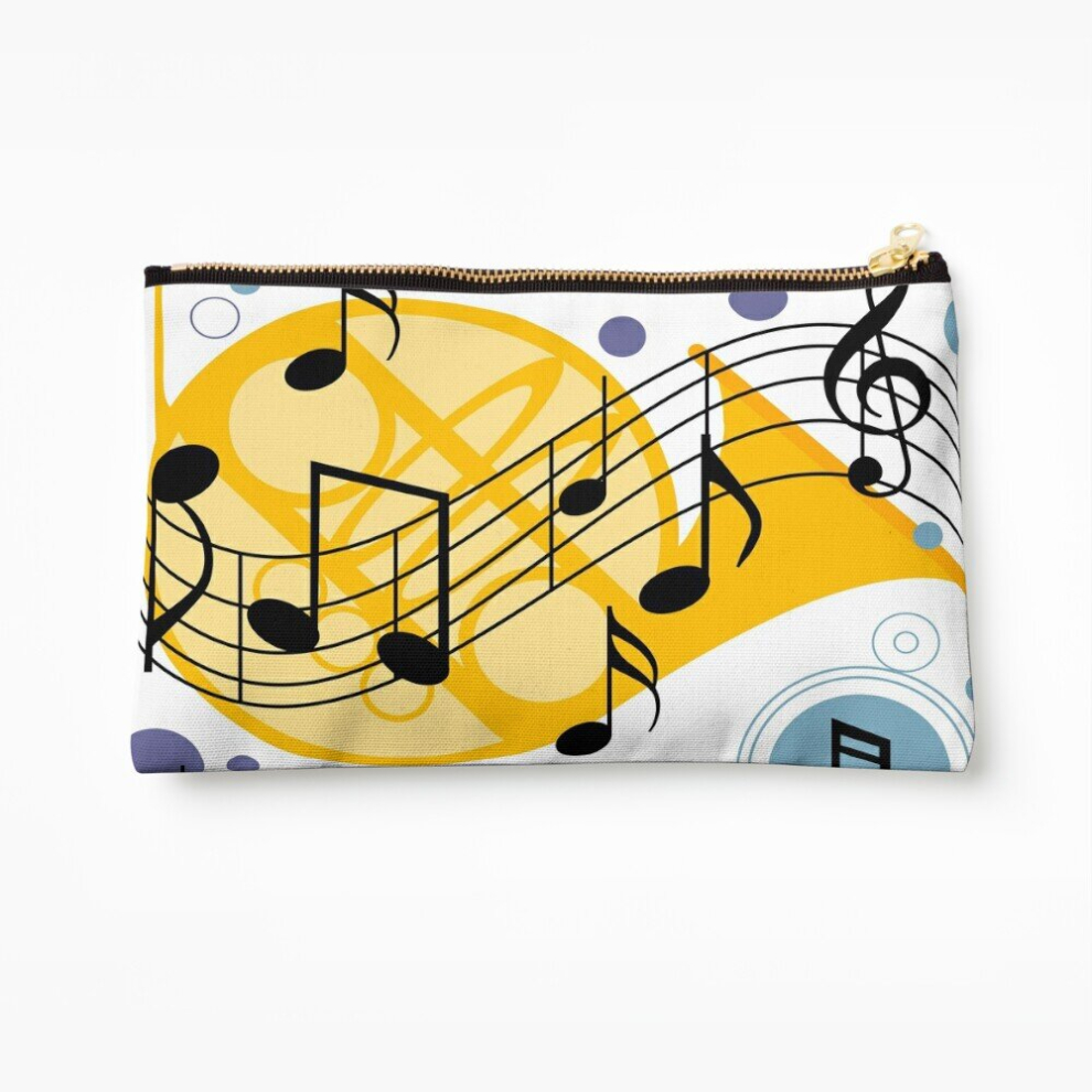 Whibos Makeup Bag Musical Notes Cosmetic Organizer Tyvek Paper Bags Zipper Pouch