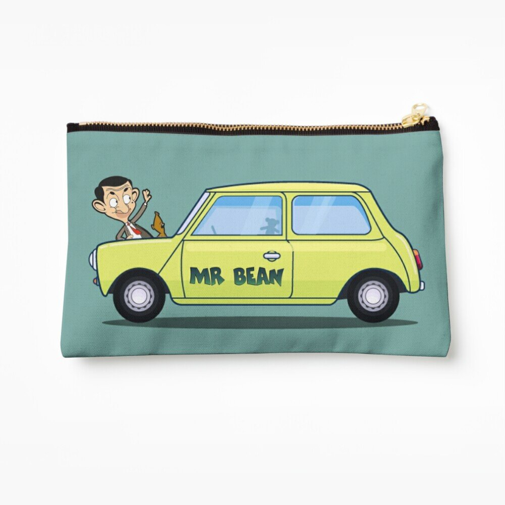 Whibos Makeup Bag Mr Bean And Teddy's Car Cosmetic Organizer Tyvek Paper Bags Zipper Pouch