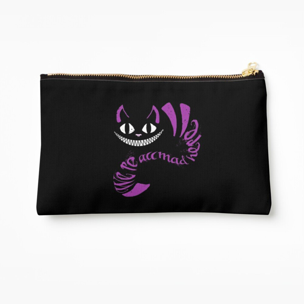 Whibos Makeup Bag We're All Mad Here Cosmetic Organizer Tyvek Paper Bags Zipper Pouch