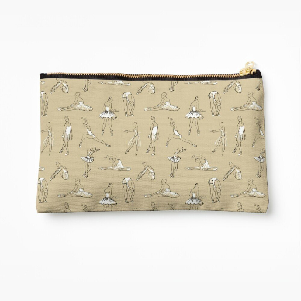 Whibos Makeup Bag Ballerina Standing In A Pose Seamless Pattern Cosmetic Organizer Tyvek Paper Bags Zipper Pouch