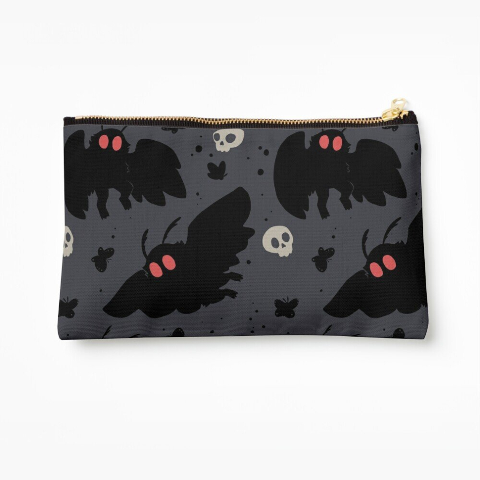 Whibos Grey Makeup Bag Mothman - Night Cosmetic Organizer Tyvek Paper Bags Zipper Pouch