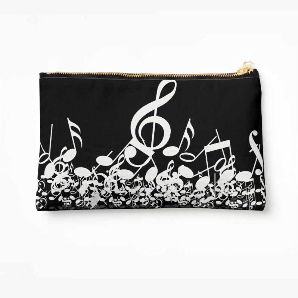 Whibos Makeup Bag Musical Notes Cosmetic Organizer Tyvek Paper Bags Zipper Pouch