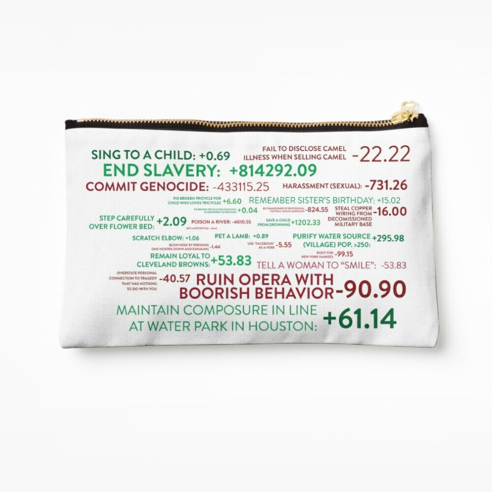 Whibos Makeup Bag The Good Place - Points System Cosmetic Organizer Tyvek Paper Bags Zipper Pouch