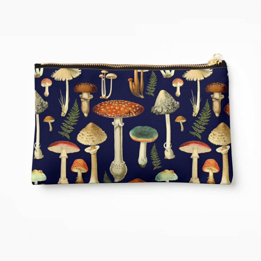 Whibos Makeup Bag Toadstools Cosmetic Organizer Tyvek Paper Bags Zipper Pouch
