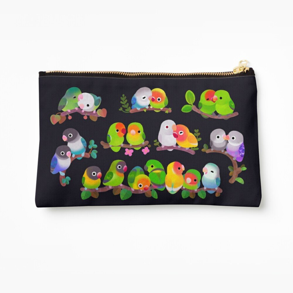 Whibos Dark Makeup Bag Lovebird - Cosmetic Organizer Tyvek Paper Bags Zipper Pouch