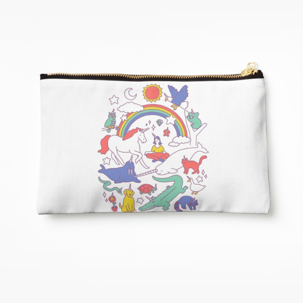 Whibos Makeup Bag Unicorns! Cosmetic Organizer Tyvek Paper Bags Zipper Pouch