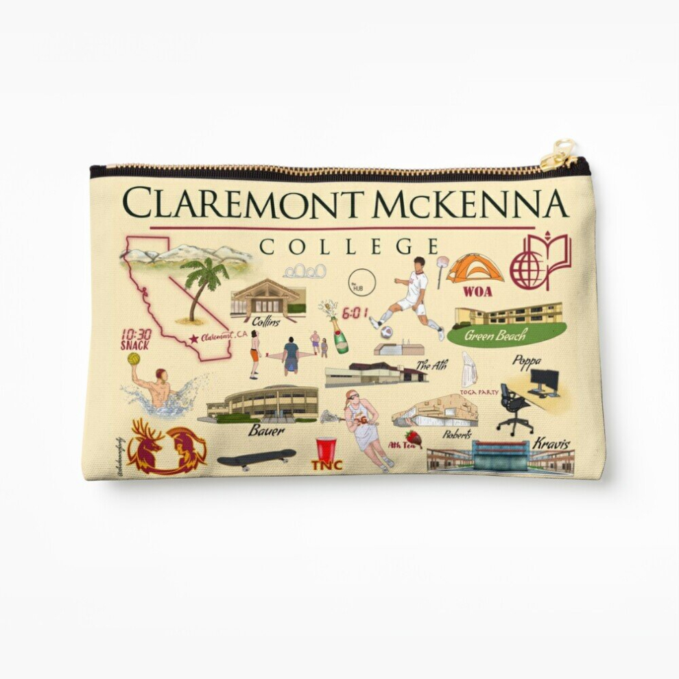 Whibos Makeup Bag Claremont Mckenna College (Zipper Pouch, Laptop Accessories) Cosmetic Organizer Tyvek Paper Bags Zipper Pouch