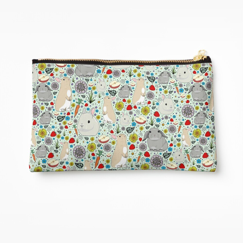 Whibos Makeup Bag Bunny Rabbits Cosmetic Organizer Tyvek Paper Bags Zipper Pouch