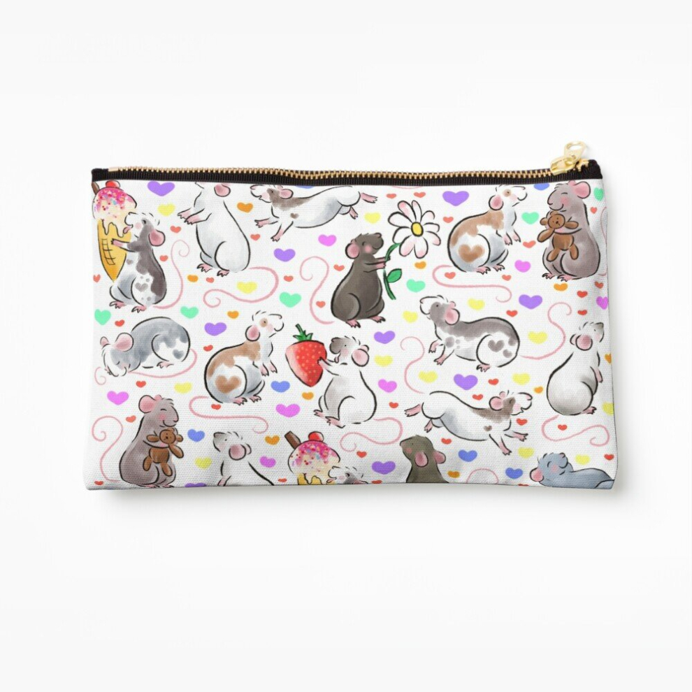 Whibos Makeup Bag I Love Rats Cosmetic Organizer Tyvek Paper Bags Zipper Pouch