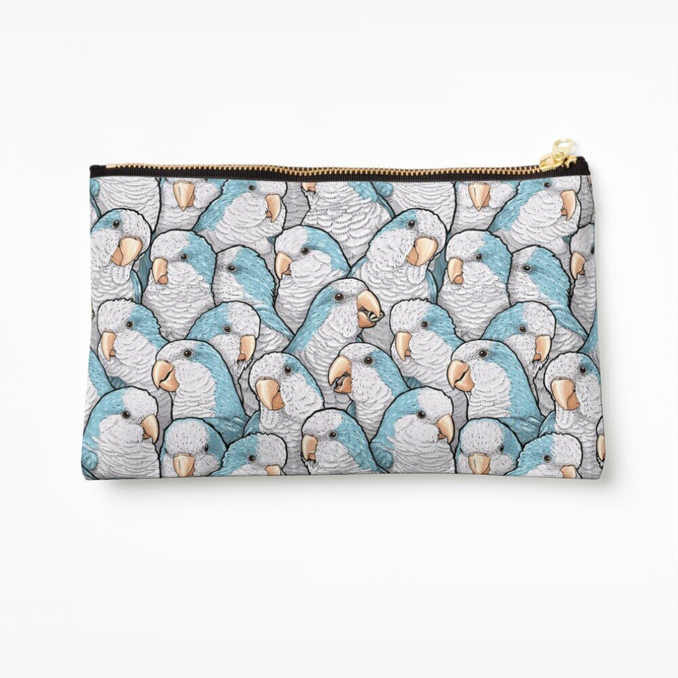 Whibos Blue Makeup Bag Quaker Monk Parakeets Cosmetic Organizer Tyvek Paper Bags Zipper Pouch