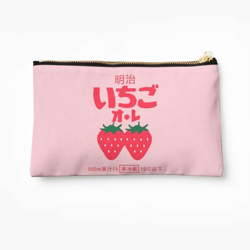 Whibos Makeup Bag Strawberry Milk Cosmetic Organizer Tyvek Paper Bags Zipper Pouch