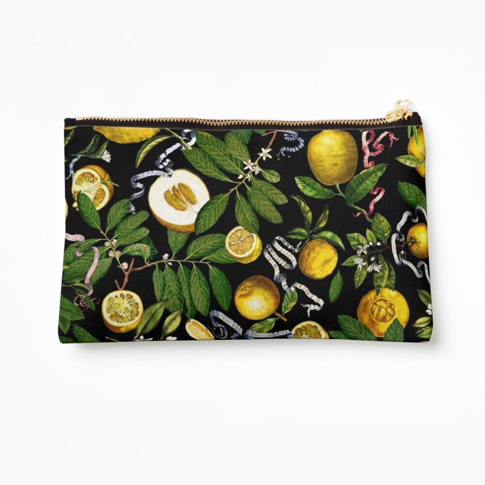 Whibos Black Makeup Bag Lemon Tree - Cosmetic Organizer Tyvek Paper Bags Zipper Pouch