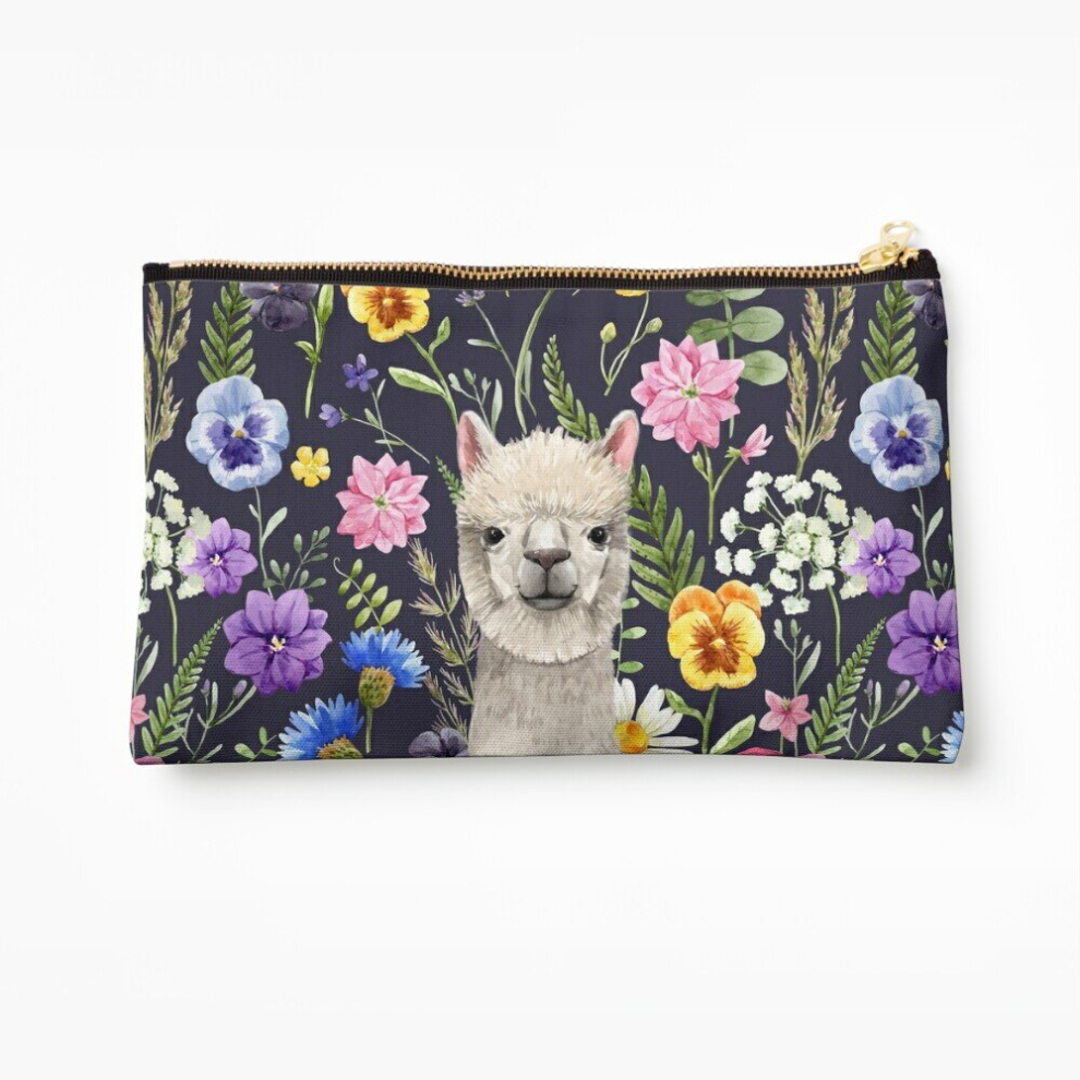 Whibos Makeup Bag Wildflower Alpaca Cosmetic Organizer Tyvek Paper Bags Zipper Pouch