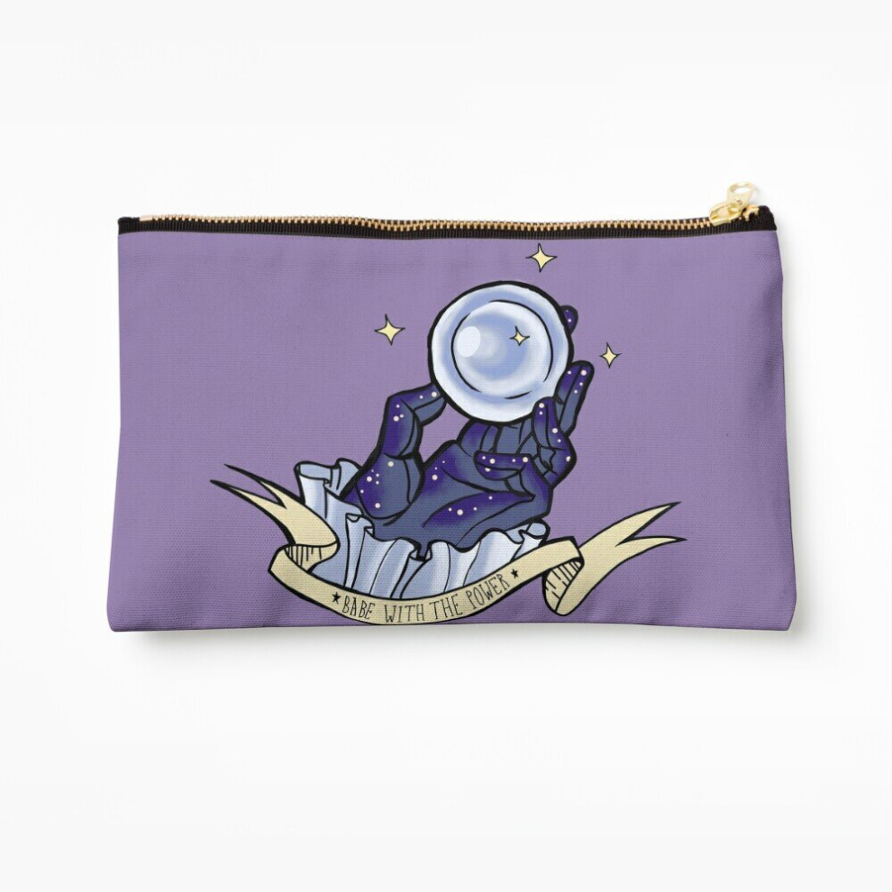 Whibos Makeup Bag Babe With The Power! Cosmetic Organizer Tyvek Paper Bags Zipper Pouch