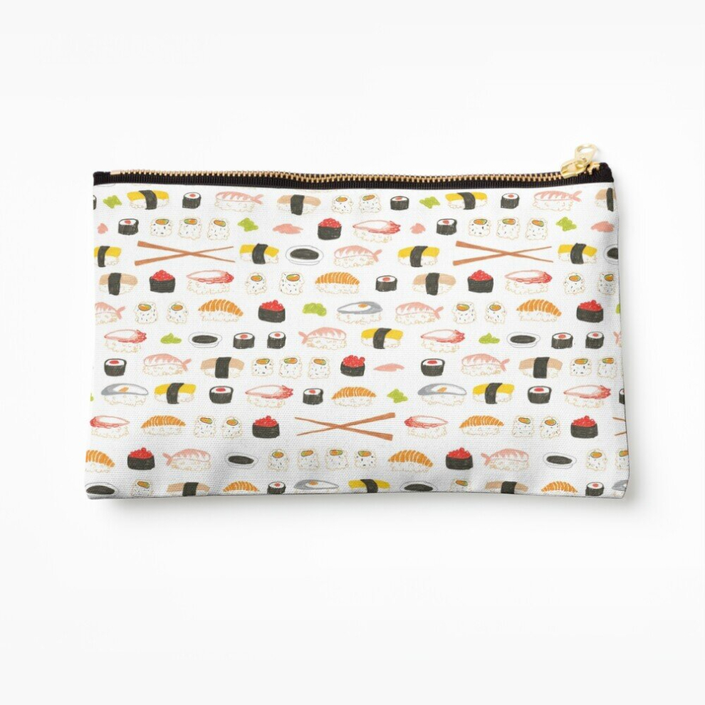 Whibos Makeup Bag Sweet Sushi Pattern Cosmetic Organizer Tyvek Paper Bags Zipper Pouch