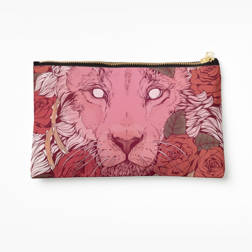 Whibos Makeup Bag Lion Of Roses Cosmetic Organizer Tyvek Paper Bags Zipper Pouch