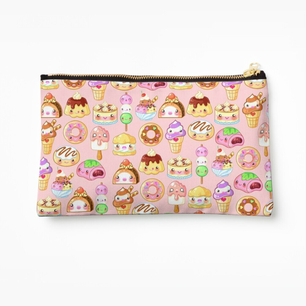 Whibos Makeup Bag Kawaii Desserts Cosmetic Organizer Tyvek Paper Bags Zipper Pouch