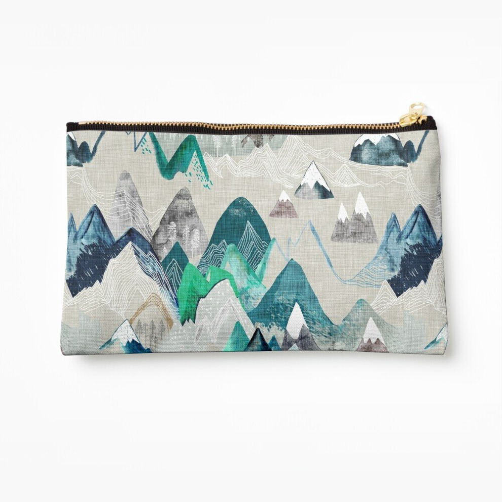 Whibos Makeup Bag Call Of The Mountains (In Evergreen) Cosmetic Organizer Tyvek Paper Bags Zipper Pouch