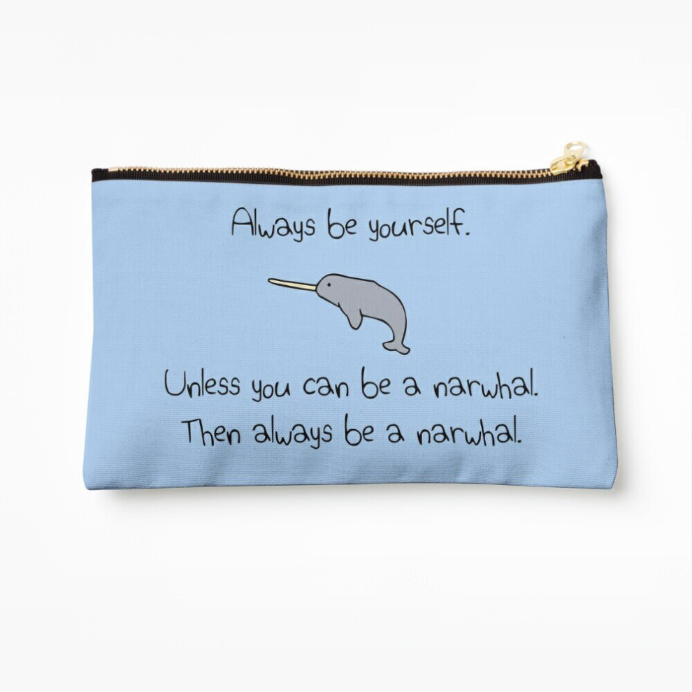 Whibos Makeup Bag Always Be Yourself, Unless You Can Be A Narwhal Cosmetic Organizer Tyvek Paper Bags Zipper Pouch