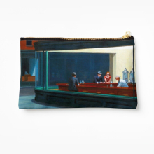 Makeup Bag "Nighthawks" by Edward Hopper (1942) Cosmetic Organizer Tyvek Paper Bags Zipper Pouch