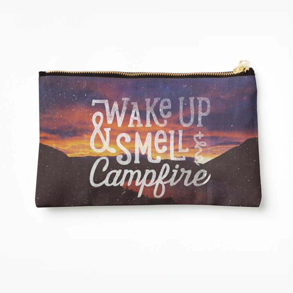 Whibos Makeup Bag Wake Up And Smell The Campfire Cosmetic Organizer Tyvek Paper Bags Zipper Pouch