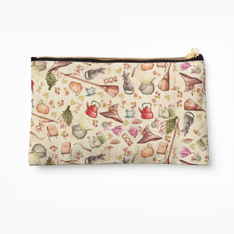 Whibos Makeup Bag Folk Witch Elements Cosmetic Organizer Tyvek Paper Bags Zipper Pouch