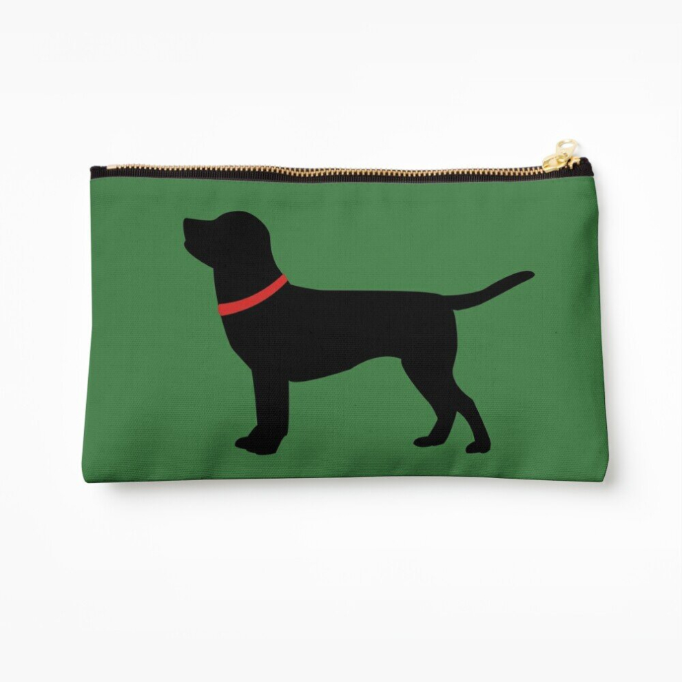 Whibos Black/Red Makeup Bag Labrador Retriever With Collar Cosmetic Organizer Tyvek Paper Bags Zipper Pouch