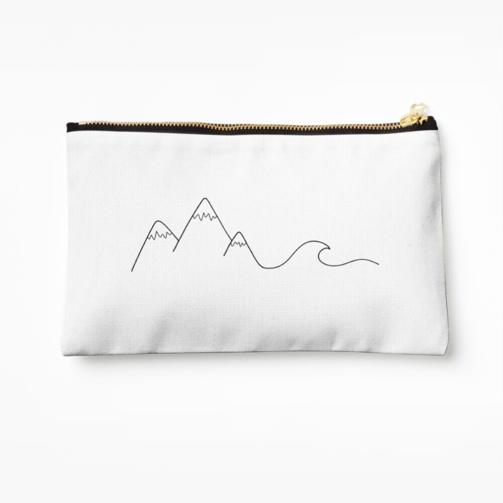 Whibos Makeup Bag Mountain Wave Cosmetic Organizer Tyvek Paper Bags Zipper Pouch