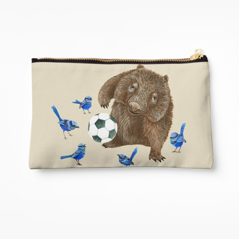 Whibos Makeup Bag Wrens Football Wombat Cosmetic Organizer Tyvek Paper Bags Zipper Pouch