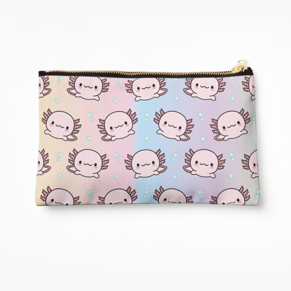 Whibos Makeup Bag Cute Axolotl Cosmetic Organizer Tyvek Paper Bags Zipper Pouch