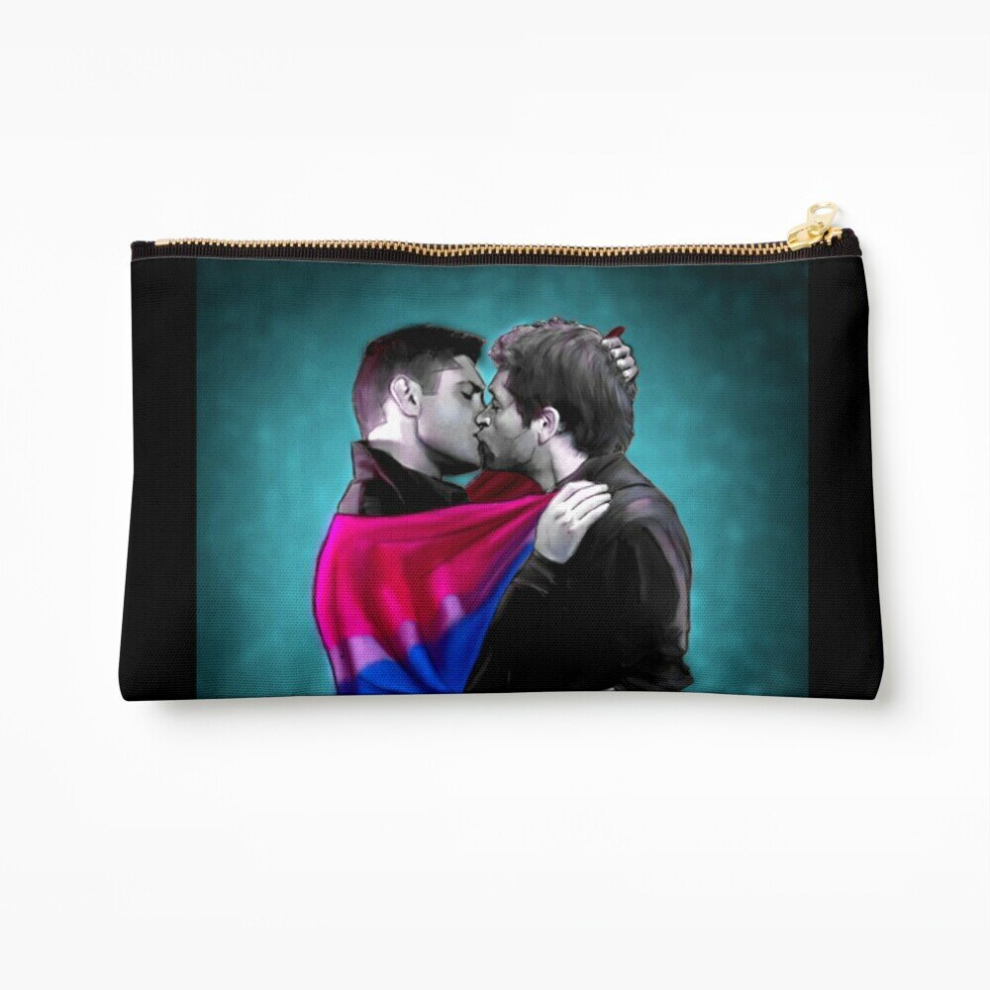 Whibos Makeup Bag Bisexual Pride Destiel Cosmetic Organizer Tyvek Paper Bags Zipper Pouch