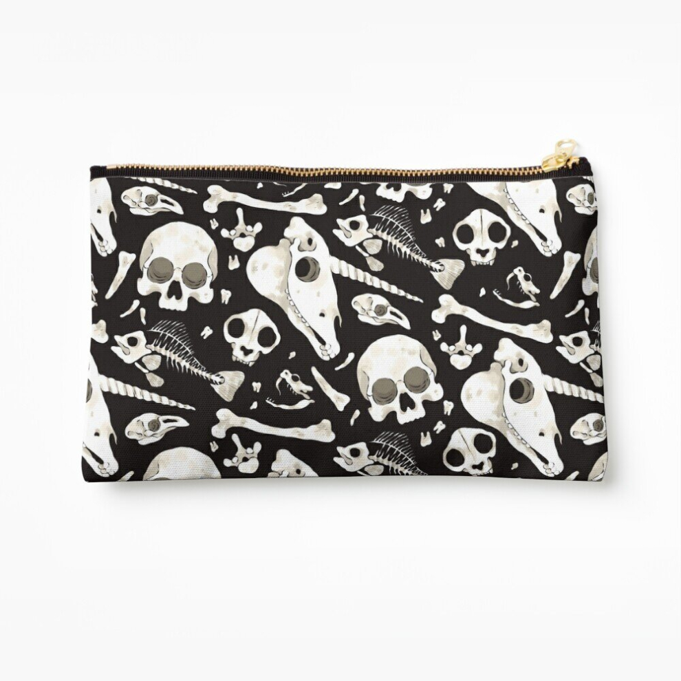 Whibos Black Makeup Bag Skulls And Bones - Wunderkammer Cosmetic Organizer Tyvek Paper Bags Zipper Pouch
