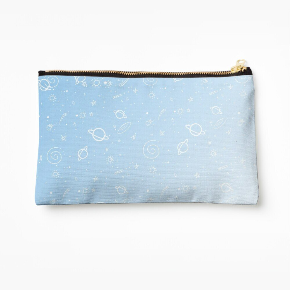 Whibos Blue Makeup Bag Pastel- Cosmetic Organizer Tyvek Paper Bags Zipper Pouch