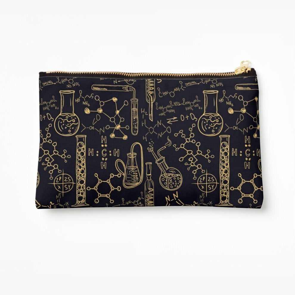 Whibos Makeup Bag Old Chemistry Laboratory Seamless Pattern Cosmetic Organizer Tyvek Paper Bags Zipper Pouch