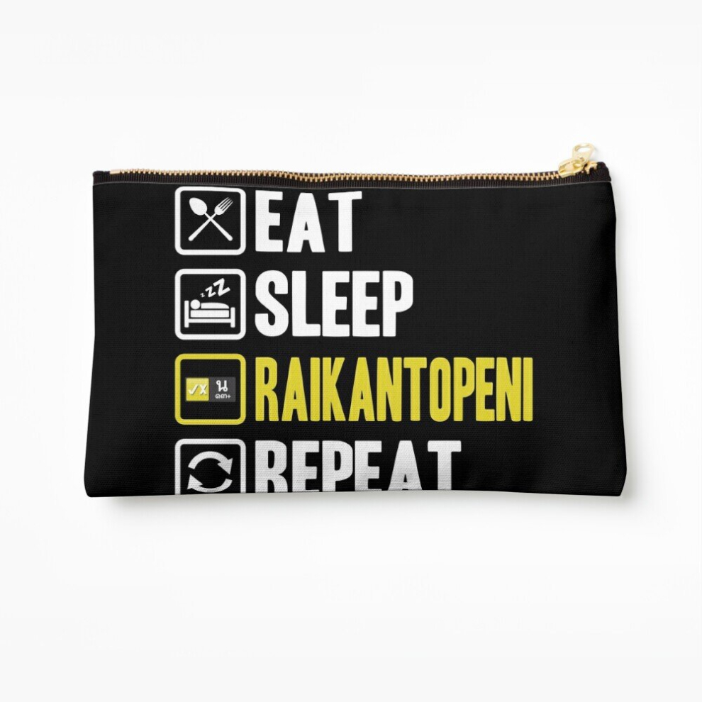 Whibos Makeup Bag Eat Sleep Raikantopeni Repeat Cosmetic Organizer Tyvek Paper Bags Zipper Pouch