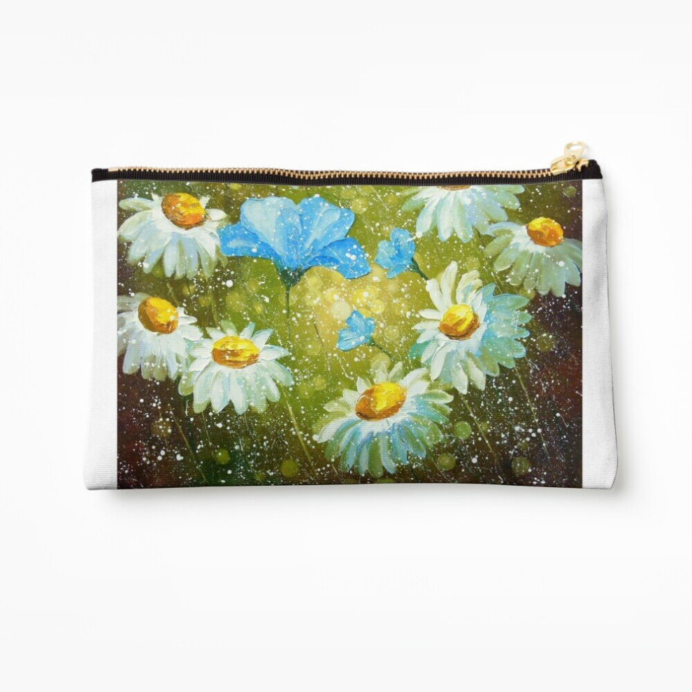 Whibos Makeup Bag Daisies In The Field Cosmetic Organizer Tyvek Paper Bags Zipper Pouch