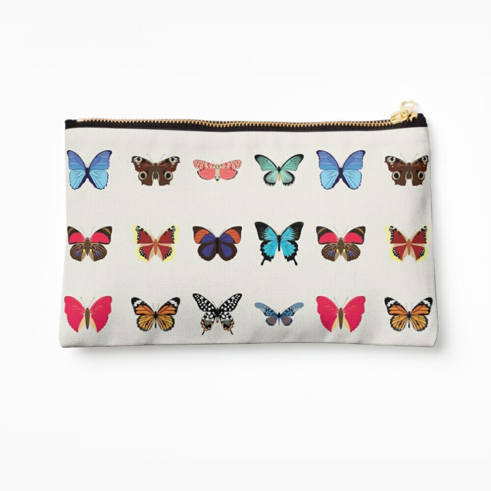 Whibos Makeup Bag Butterflies Cosmetic Organizer Tyvek Paper Bags Zipper Pouch