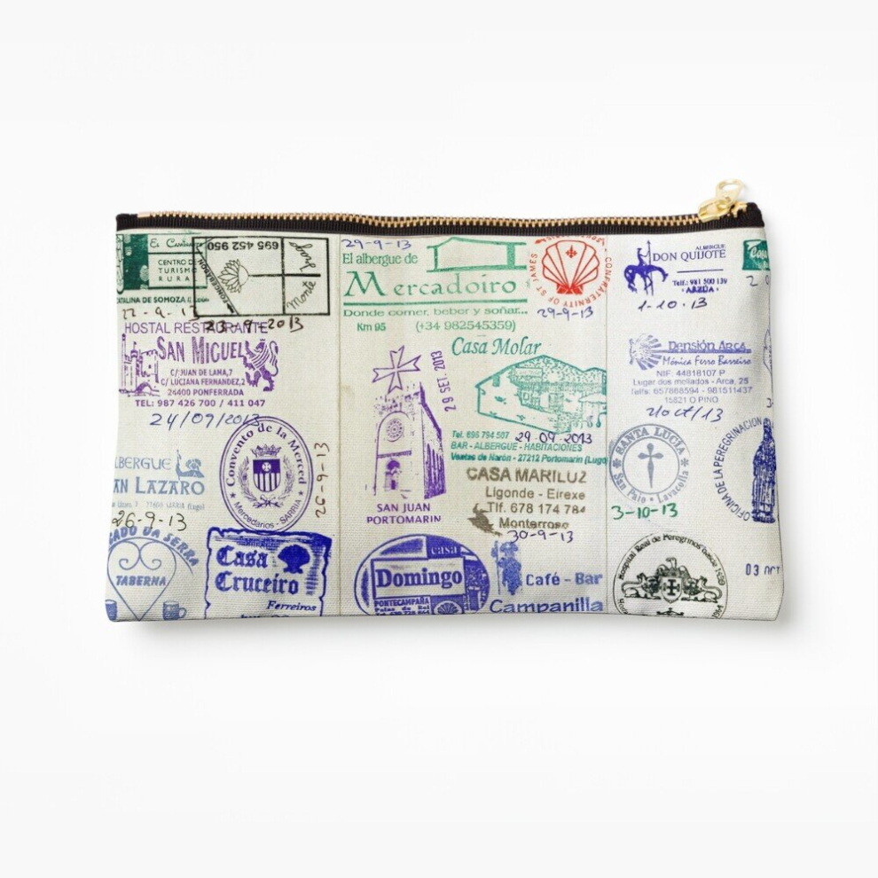 Whibos Makeup Bag Camino De Santiago Pilgrim's Credential Cosmetic Organizer Tyvek Paper Bags Zipper Pouch