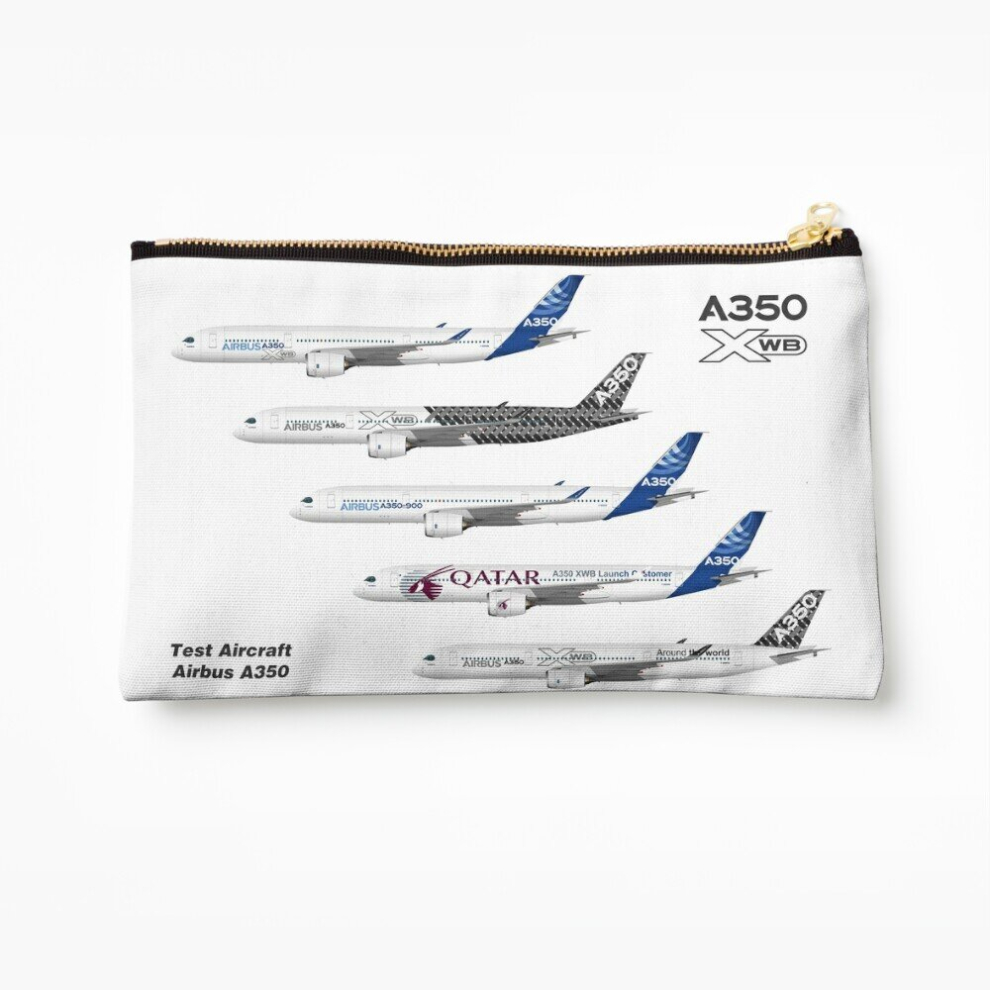 Whibos Makeup Bag Airbus A350 Test Aircraft Fleet Illustration Cosmetic Organizer Tyvek Paper Bags Zipper Pouch