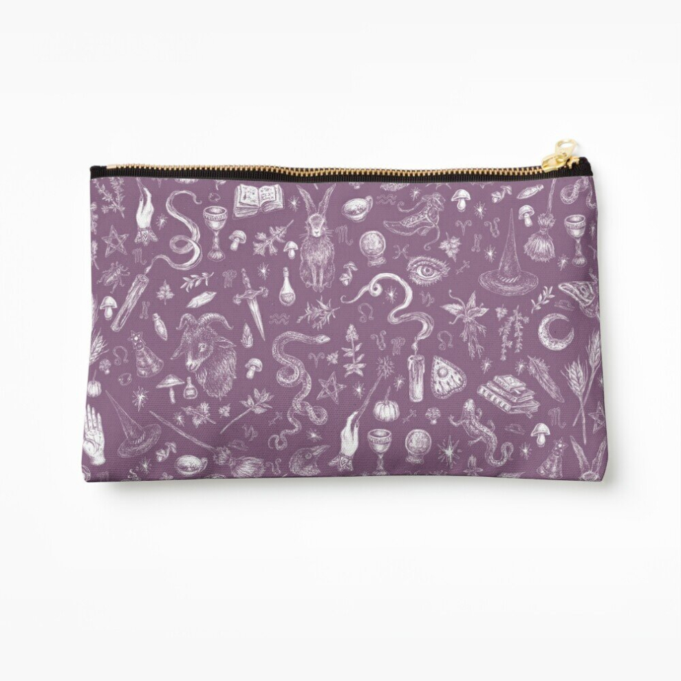 Whibos Purple Makeup Bag Salem Witch Cosmetic Organizer Tyvek Paper Bags Zipper Pouch