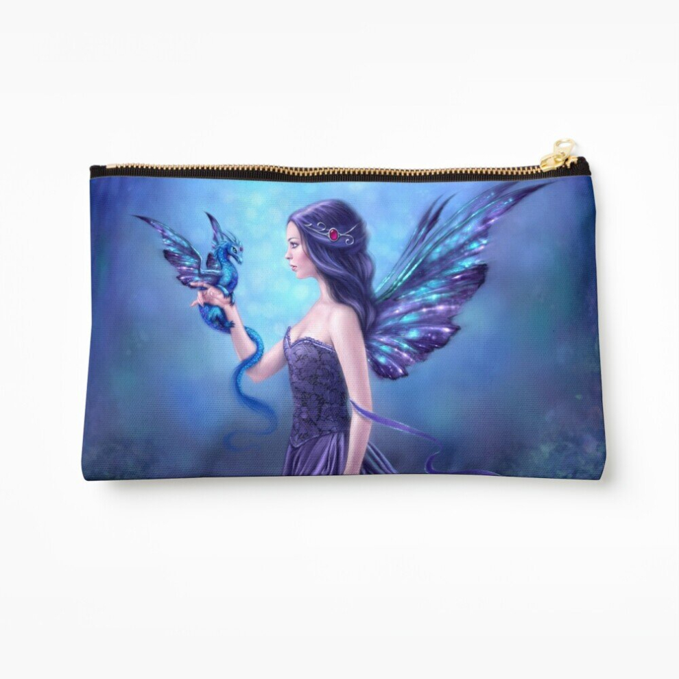 Whibos Makeup Bag Iridescent Fairy Dragon Cosmetic Organizer Tyvek Paper Bags Zipper Pouch