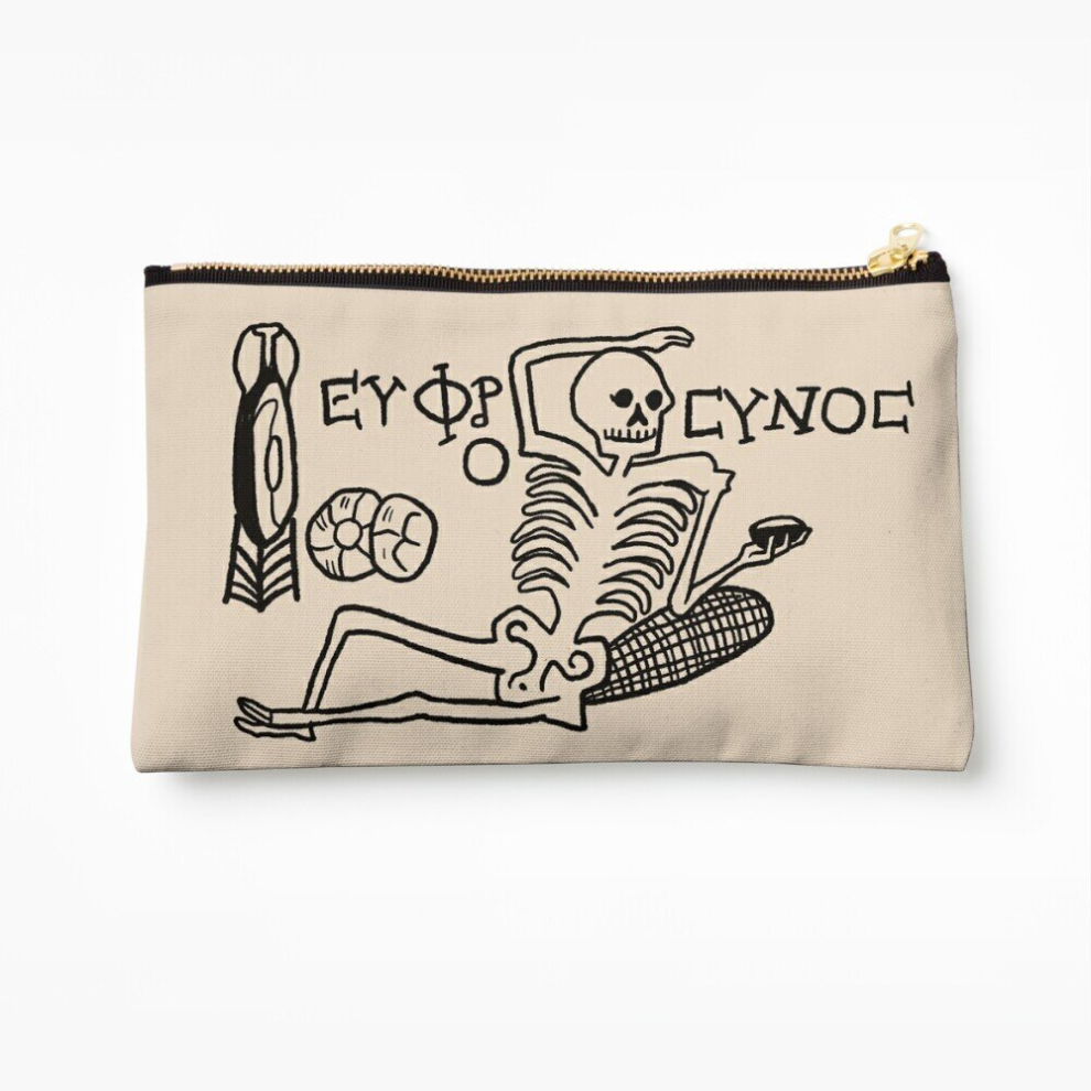 Whibos Makeup Bag Be Cheerful, Live Well Skeleton Cosmetic Organizer Tyvek Paper Bags Zipper Pouch
