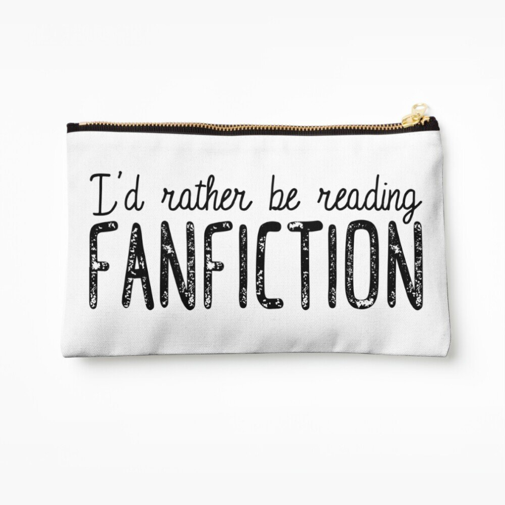 Whibos Makeup Bag I'd Rather Be Reading Fanfiction Cosmetic Organizer Tyvek Paper Bags Zipper Pouch