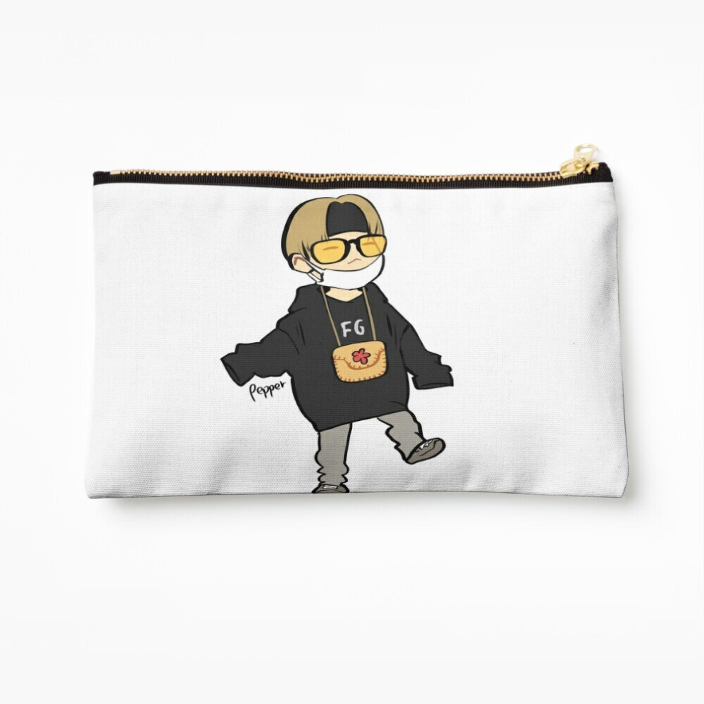 Whibos Makeup Bag Yoongi On Bon Voyage Cute Chibi Art Cosmetic Organizer Tyvek Paper Bags Zipper Pouch