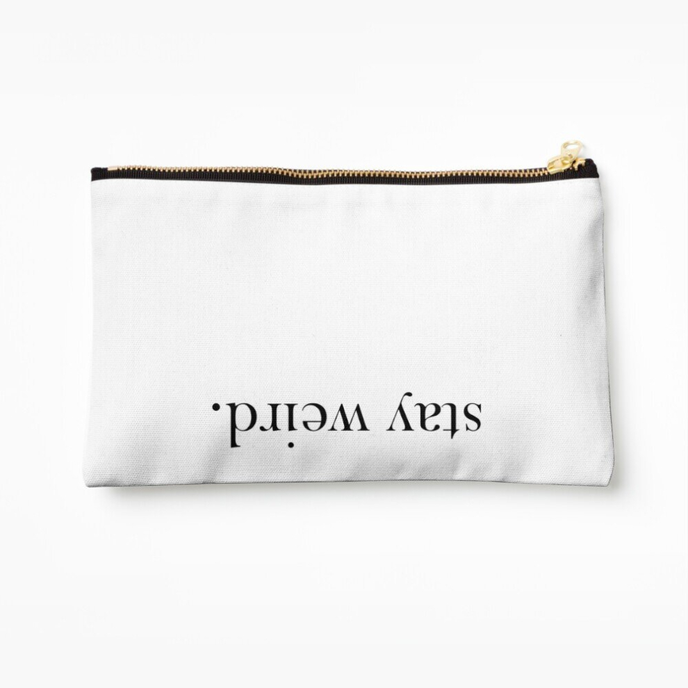 Whibos Makeup Bag Stay Weird. Cosmetic Organizer Tyvek Paper Bags Zipper Pouch